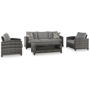 image:imageSignature Design by Ashley Oasis Court 4Piece Patio Furniture Set Gray