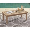 image:imageSignature Ashley Clare View Lounge Chair  Gerianne Rectangular Coffee Table Outdoor Set Beige