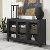 image:imageSignature Design by Ashley 60 Black Buffet Accent Cabinet 3 Glass Doors
