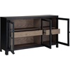 image:imageSignature Design by Ashley 60 Black Buffet Accent Cabinet 3 Glass Doors