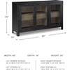 image:imageSignature Design by Ashley 60 Black Buffet Accent Cabinet 3 Glass Doors