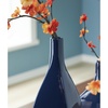 image:imageSignature Design by Ashley Abtinson Modern Indoor and Outdoor Glazed Ceramic Vase for IndoorOutdoor Use Faux amp Dried Florals Only Blue 65 W x 5 D x 1638 H65 W x 5 D x 16 H