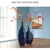 image:imageSignature Design by Ashley Abtinson Modern Indoor and Outdoor Glazed Ceramic Vase for IndoorOutdoor Use Faux amp Dried Florals Only Blue 65 W x 5 D x 1638 H65 W x 5 D x 16 H