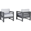 image:imageSignature Design by Ashley Amora Outdoor HDPE Patio End Table Charcoal GrayLounge Chair Set