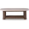 image:imageSignature Design by Ashley Angel Island Casual Outdoor Coffee Table with Lower Shelf Beige amp Medium Brown