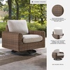 image:imageSignature Design by Ashley Angel Island Outdoor Rocking Chair 360Degree Swivel Lounge Comfort Aluminum Frame Resin Wicker With Nuvella Fabric For Patio Porch Deck