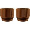 image:imageSignature Design by Ashley Avalyah Casual IndoorOutdoor Watertight Glazed Ceramic Vase with Wide Mouth Set of 2 Dark BrownDark Brown
