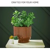 image:imageSignature Design by Ashley Avalyah Casual IndoorOutdoor Watertight Glazed Ceramic Vase with Wide Mouth Set of 2 Dark BrownDark Brown