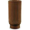 image:imageSignature Design by Ashley Avalyah Casual IndoorOutdoor Watertight Glazed Ceramic Vase with Wide Mouth Set of 2 Dark BrownDark Brown