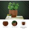 image:imageSignature Design by Ashley Avalyah Casual IndoorOutdoor Watertight Glazed Ceramic Vase with Wide Mouth Set of 2 Dark BrownDark Brown
