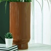 image:imageSignature Design by Ashley Avalyah Casual IndoorOutdoor Watertight Glazed Ceramic Vase with Wide Mouth Set of 2 Dark BrownDark Brown