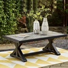 image:imageSignature Design by Ashley Beachcroft Farmhouse Weather and Rust Resistant Outdoor Coffee Table with Porcelain Tabletop Black amp Light GrayBlack