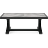 image:imageSignature Design by Ashley Beachcroft Farmhouse Weather and Rust Resistant Outdoor Coffee Table with Porcelain Tabletop Black amp Light GrayBlack