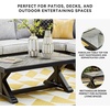 image:imageSignature Design by Ashley Beachcroft Farmhouse Weather and Rust Resistant Outdoor Coffee Table with Porcelain Tabletop Black amp Light GrayBlack
