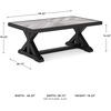 image:imageSignature Design by Ashley Beachcroft Farmhouse Weather and Rust Resistant Outdoor Coffee Table with Porcelain Tabletop Black amp Light GrayBlack