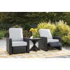 image:imageSignature Design by Ashley Beachcroft Farmhouse Weather and Rust Resistant Outdoor End Table with Porcelain Tabletop Black amp Light GrayBlack