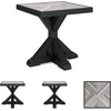 image:imageSignature Design by Ashley Beachcroft Farmhouse Weather and Rust Resistant Outdoor End Table with Porcelain Tabletop Black amp Light GrayBlack