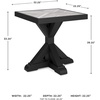 image:imageSignature Design by Ashley Beachcroft Farmhouse Weather and Rust Resistant Outdoor End Table with Porcelain Tabletop Black amp Light GrayBlack