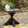 image:imageSignature Design by Ashley Beachcroft Farmhouse Weather and Rust Resistant Outdoor End Table with Porcelain Tabletop Black amp Light GrayBlack