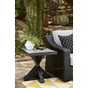 image:imageSignature Design by Ashley Beachcroft Farmhouse Weather and Rust Resistant Outdoor End Table with Porcelain Tabletop Black amp Light GrayBlack
