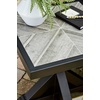 image:imageSignature Design by Ashley Beachcroft Farmhouse Weather and Rust Resistant Outdoor End Table with Porcelain Tabletop Black amp Light GrayBlack