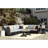 image:imageSignature Design by Ashley Beachcroft Farmhouse Weather and Rust Resistant Outdoor End Table with Porcelain Tabletop Black amp Light GrayBlack
