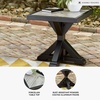 image:imageSignature Design by Ashley Beachcroft Farmhouse Weather and Rust Resistant Outdoor End Table with Porcelain Tabletop Black amp Light GrayBlack