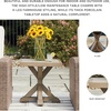 image:imageSignature Design by Ashley Beachcroft Farmhouse Weather and Rust Resistant Outdoor End Table with Porcelain Tabletop Black amp Light GrayNatural