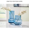 image:imageSignature Design by Ashley Bealen Indoor and Outdoor Decorative Glass Tabletop Vase with Wide Mouth Contemporary Accent Piece Blue 8 W x 8 D x 975 HTransparent Blue
