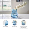 image:imageSignature Design by Ashley Bealen Indoor and Outdoor Decorative Glass Tabletop Vase with Wide Mouth Contemporary Accent Piece Blue 8 W x 8 D x 975 HTransparent Blue