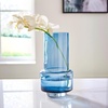 image:imageSignature Design by Ashley Bealen Indoor and Outdoor Decorative Glass Tabletop Vase with Wide Mouth Contemporary Accent Piece Blue 8 W x 8 D x 975 HTransparent Blue