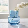 image:imageSignature Design by Ashley Bealen Indoor and Outdoor Decorative Glass Tabletop Vase with Wide Mouth Contemporary Accent Piece Blue 8 W x 8 D x 975 HTransparent Blue