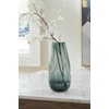 image:imageSignature Design by Ashley Beamund Contemporary Glass Vase Indoor and Outdoor Use Wide Mouth Watertight for Fresh Florals Blue 513 W x 513 D x 925 HBlue