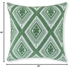 image:imageSignature Design by Ashley Bellvale Contemporary Square IndoorOutdoor Pillow with Embroidered Diamond Design 16 x 16 Green amp White