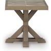 image:imageSignature Design by Ashley Carmel Bay Outdoor Square End Table Beige Patio Accent Table with Porcelain Top