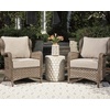 image:imageSignature Design by Ashley Clear Ridge Outdoor Handwoven Wicker Cushioned Lounge Chair 2 Count Light BrownLight Brown