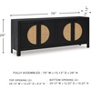 image:imageSignature Design by Ashley Cliffiings Contemporary 4Door Accent Cabinet with 2 Shelves Woven Cane Door Fronts Black amp Light Brown