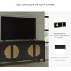 image:imageSignature Design by Ashley Cliffiings Contemporary 4Door Accent Cabinet with 2 Shelves Woven Cane Door Fronts Black amp Light Brown