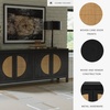 image:imageSignature Design by Ashley Cliffiings Contemporary 4Door Accent Cabinet with 2 Shelves Woven Cane Door Fronts Black amp Light Brown