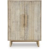 image:imageSignature Design by Ashley Dallinbury Accent Cabinet with Doors Solid Mango Wood Construction for Living Room Entryway Or Dining Space WhitewashNatural