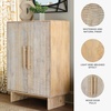image:imageSignature Design by Ashley Dallinbury Accent Cabinet with Doors Solid Mango Wood Construction for Living Room Entryway Or Dining Space WhitewashNatural