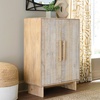 image:imageSignature Design by Ashley Dallinbury Accent Cabinet with Doors Solid Mango Wood Construction for Living Room Entryway Or Dining Space WhitewashNatural