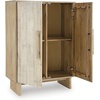 image:imageSignature Design by Ashley Dallinbury Accent Cabinet with Doors Solid Mango Wood Construction for Living Room Entryway Or Dining Space WhitewashNatural