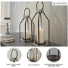 image:imageSignature Design by Ashley Diedrick Rustic Lantern Set of 2 IndoorOutdoor Galvanized Metal Antiqued Finish Glass Shade Holds 3 in Pillar Candles Not Included 19 amp17 Gray and BlackRustic