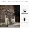 image:imageSignature Design by Ashley Diedrick Rustic Lantern Set of 2 IndoorOutdoor Galvanized Metal Antiqued Finish Glass Shade Holds 3 in Pillar Candles Not Included 19 amp17 Gray and BlackRustic