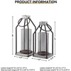 image:imageSignature Design by Ashley Diedrick Rustic Lantern Set of 2 IndoorOutdoor Galvanized Metal Antiqued Finish Glass Shade Holds 3 in Pillar Candles Not Included 19 amp17 Gray and BlackRustic