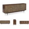 image:imageSignature Design by Ashley Dreggan Casual Diamond Patterned 4Door Accent Cabinet with 2 Shelves and Cord Management Dark Brown amp Gray