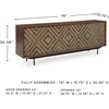 image:imageSignature Design by Ashley Dreggan Casual Diamond Patterned 4Door Accent Cabinet with 2 Shelves and Cord Management Dark Brown amp Gray