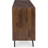 image:imageSignature Design by Ashley Dreggan Casual Diamond Patterned 4Door Accent Cabinet with 2 Shelves and Cord Management Dark Brown amp Gray