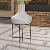 image:imageSignature Design by Ashley Estonbank Vase Distressed Cream Metal Floor Vase with Espresso Brown Stand for Faux Florals amp Seasonal Indoor Outdoor Decor 1413 W x 1413 D x 285 H1413 W x 1413 D x 28 H